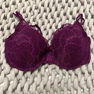Natori Doubletime Bra (36DD) in Purple Magenta Pink (Caspia/Clover)